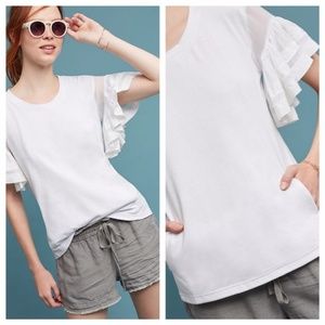 SOLD Anthropologie Vanessa Virginia Ruffles Sorento Tee